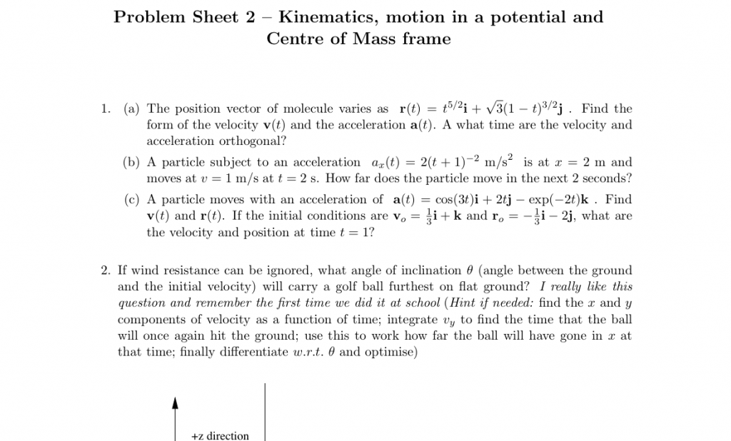Problem Sheet Two